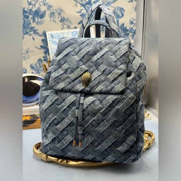 🆕 KURT GEIGER LONDON 🧿 NWOT Denim Kensington Drawstring Backpack - Picture 7 of 16